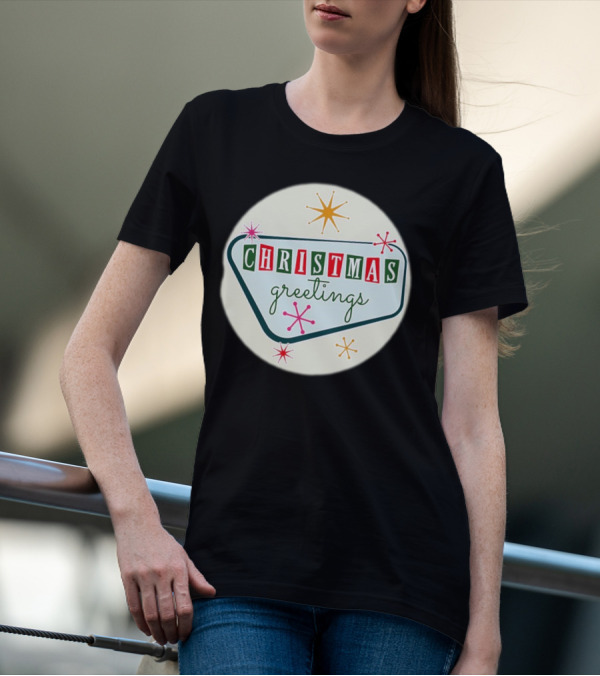 Christmas Greetings Vintage Retro Holiday 星 Starburst T-Shirt