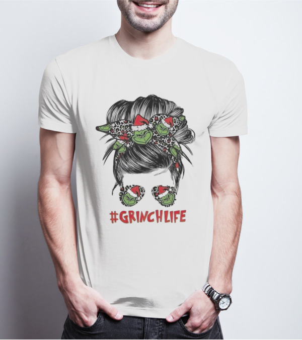 GrinchLife Christmas Girl Grinch Bow And Sunglasses T-Shirt