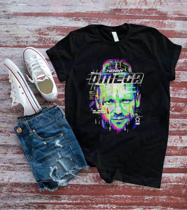 Kenny Omega Neon Glitch Portrait With Omega T-Shirt