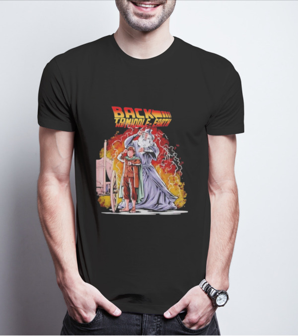 Back To The Middle-Earth Men's Time Travel Adventure Fusion T-Shirt