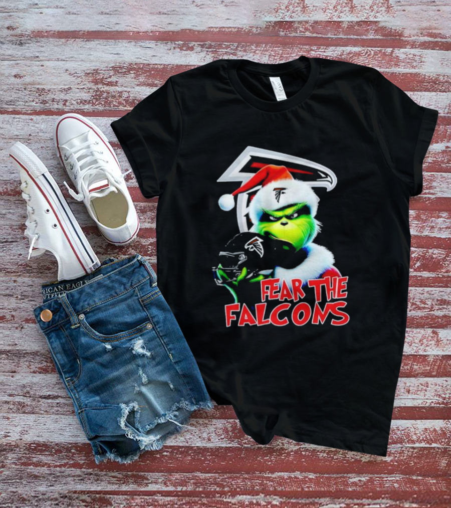 Atlanta Falcons Grinch Santa Fear The Falcons NFL T-Shirt