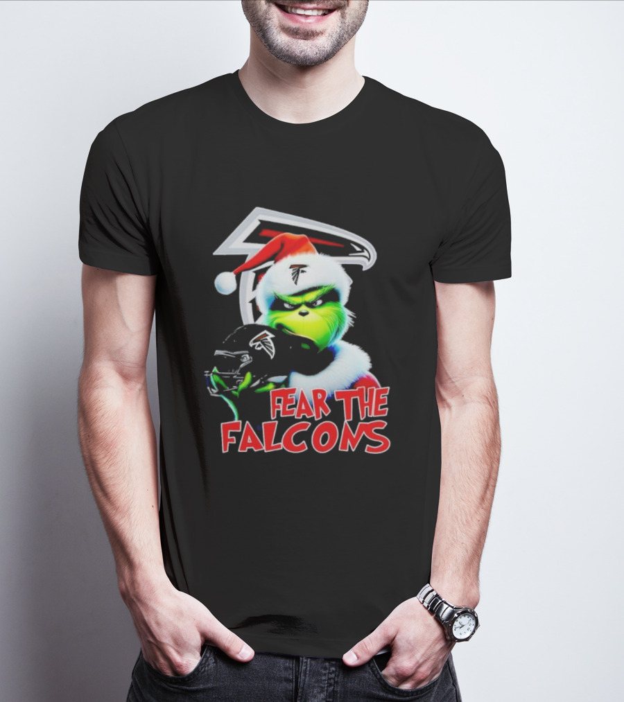 Atlanta Falcons Grinch Santa Fear The Falcons NFL T-Shirt