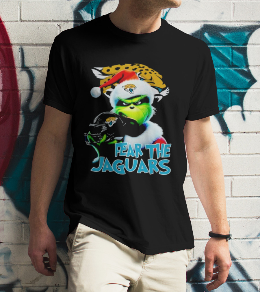 Santa Grinch Fear The Jaguars Jacksonville Jaguars NFL T-Shirt