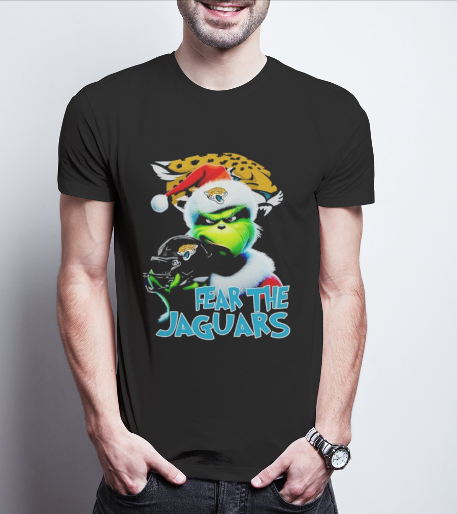 Santa Grinch Fear The Jaguars Jacksonville Jaguars NFL T-Shirt
