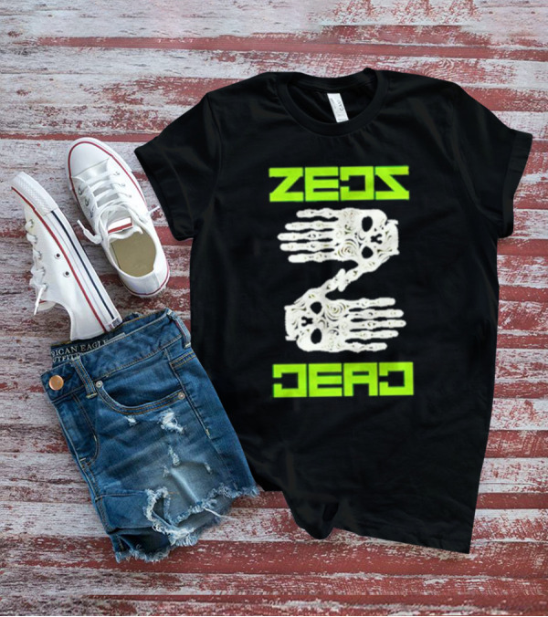 Zeds Dead Skeleton Hands Neon Typography T-Shirt