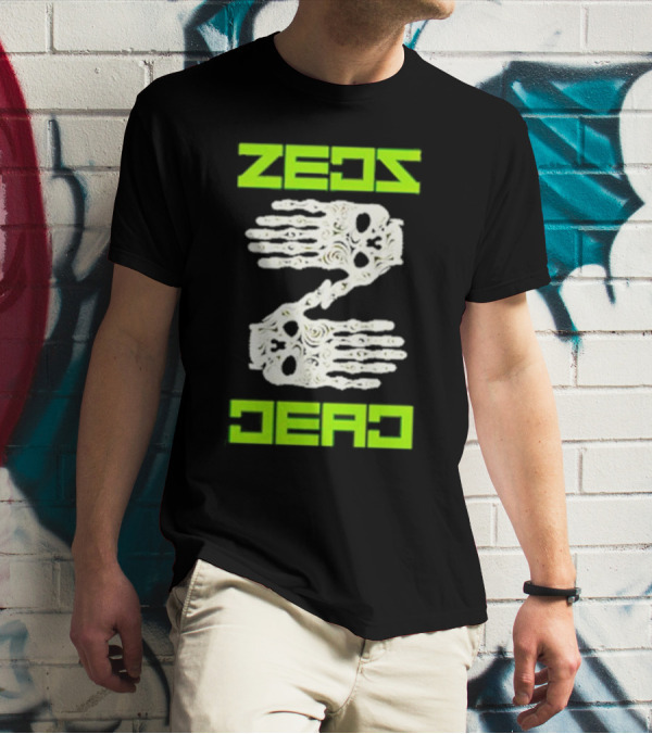 Zeds Dead Skeleton Hands Neon Typography T-Shirt