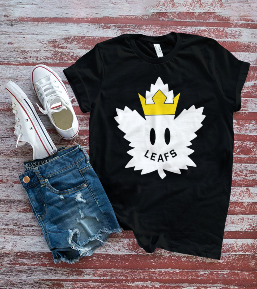 Leafs White Crown Face Emblem T-Shirt