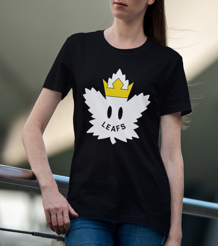 Leafs White Crown Face Emblem T-Shirt