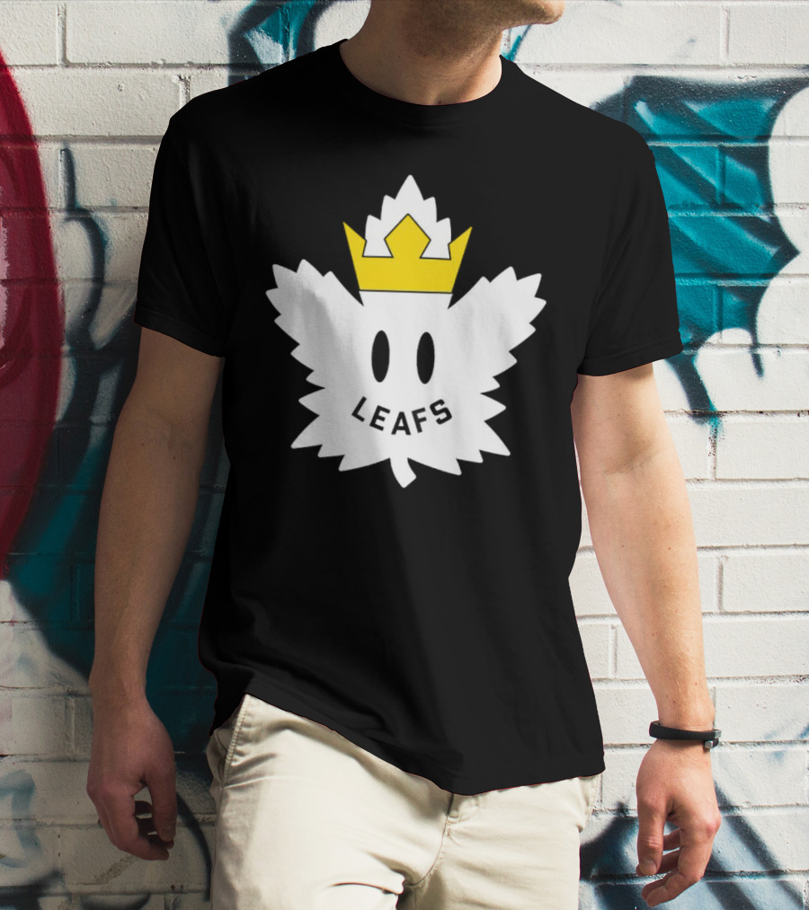 Leafs White Crown Face Emblem T-Shirt