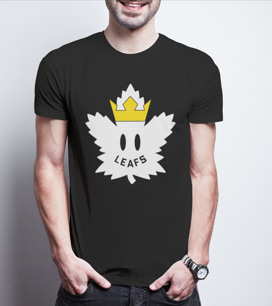 Leafs White Crown Face Emblem T-Shirt