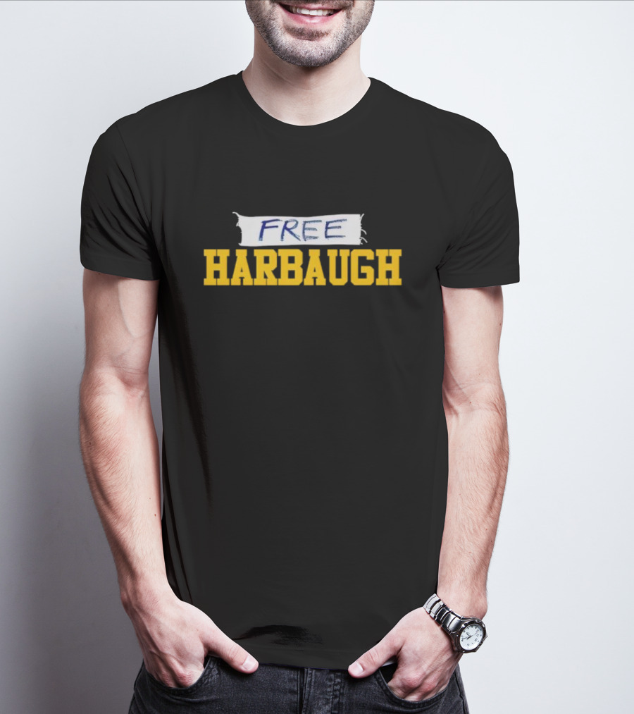 Free Harbaugh Michigan Wolverines T-Shirt
