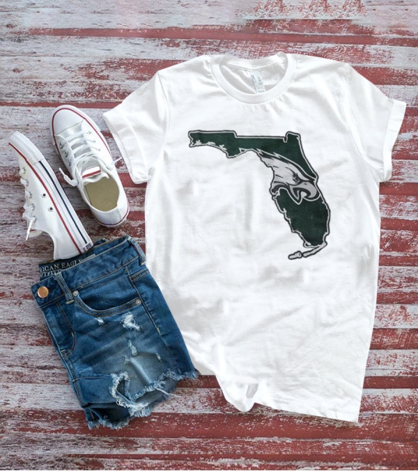 Philadelphia Eagles Florida Map Bleeds Green T-Shirt