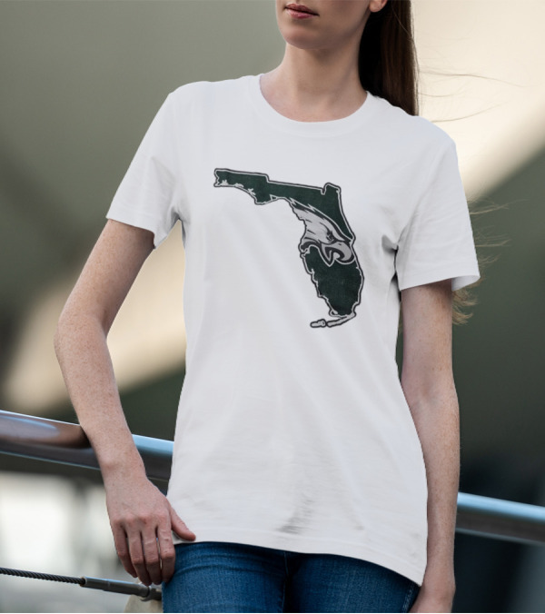 Philadelphia Eagles Florida Map Bleeds Green T-Shirt