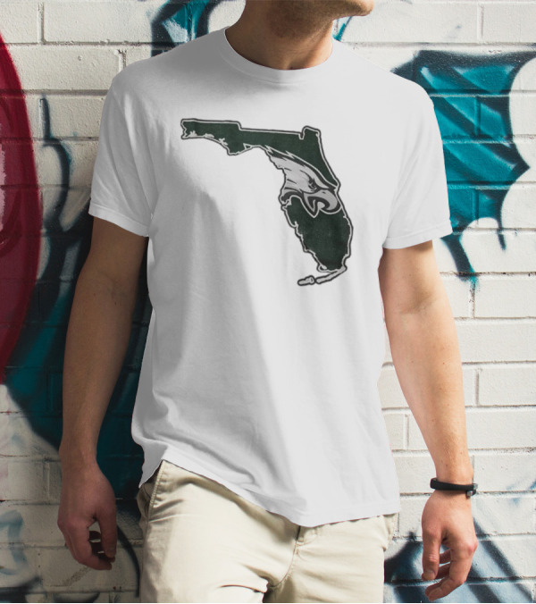Philadelphia Eagles Florida Map Bleeds Green T-Shirt