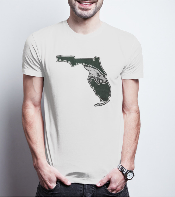 Philadelphia Eagles Florida Map Bleeds Green T-Shirt