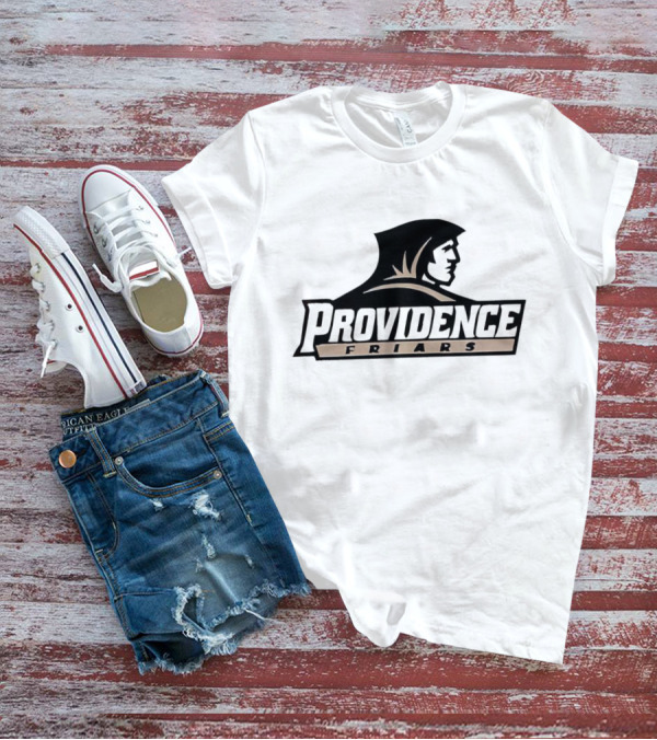 Providence Friars Athletics Team Emblem Iconic Black And White Hooded Figure T-Shirt