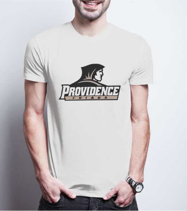 Providence Friars Athletics Team Emblem Iconic Black And White Hooded Figure T-Shirt