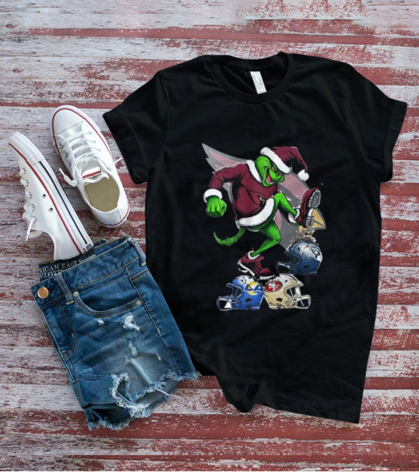 Arizona Cardinals Grinch Stomping Seahawks Rams 49ers Christmas Football Helmets T-Shirt