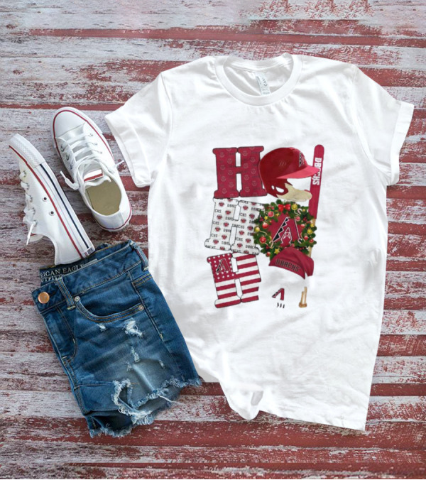Arizona Diamondbacks D-Backs Ho Ho Ho Merry Christmas Holiday Baseball T-Shirt
