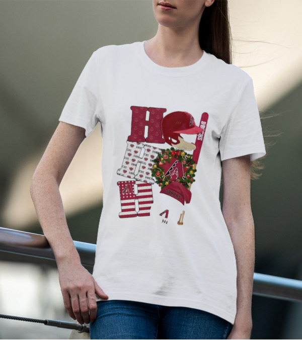 Arizona Diamondbacks D-Backs Ho Ho Ho Merry Christmas Holiday Baseball T-Shirt