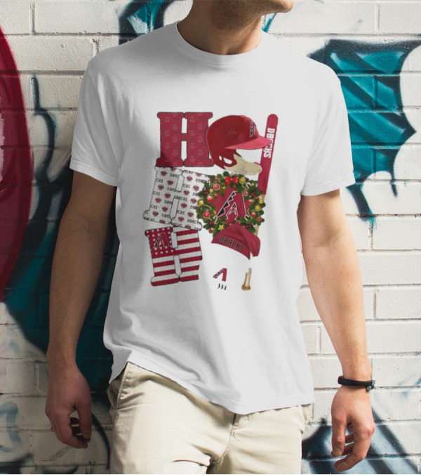 Arizona Diamondbacks D-Backs Ho Ho Ho Merry Christmas Holiday Baseball T-Shirt