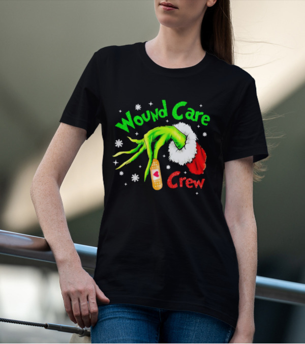 Wound Care Crew Grinch Hand Merry Christmas T-Shirt