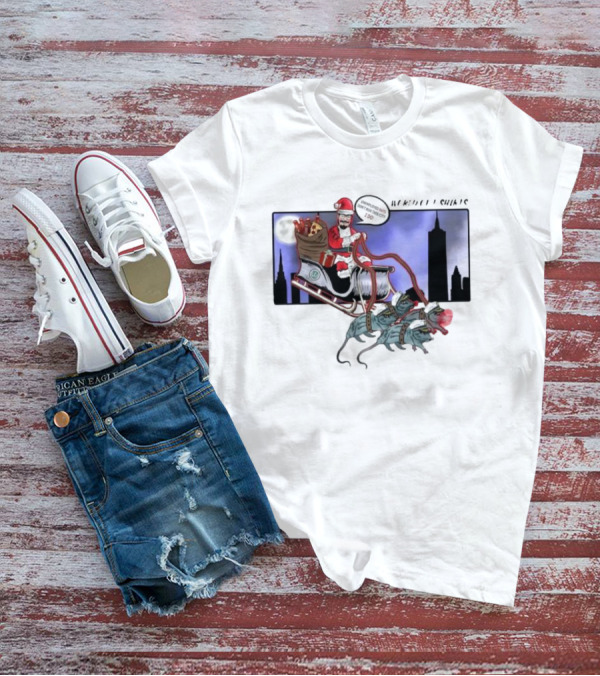 Josh Saves Christmas Chupacabras Sled New York City Skyline T-Shirt