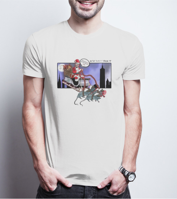 Josh Saves Christmas Chupacabras Sled New York City Skyline T-Shirt