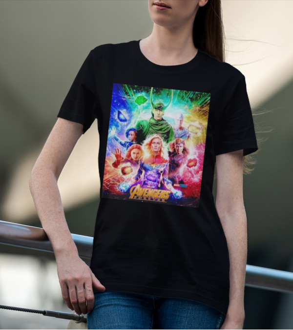 Marvel Studios Avengers Forever Loki Captain Marvel Scarlet Witch Vision Trail Of Infinity Stones T-Shirt