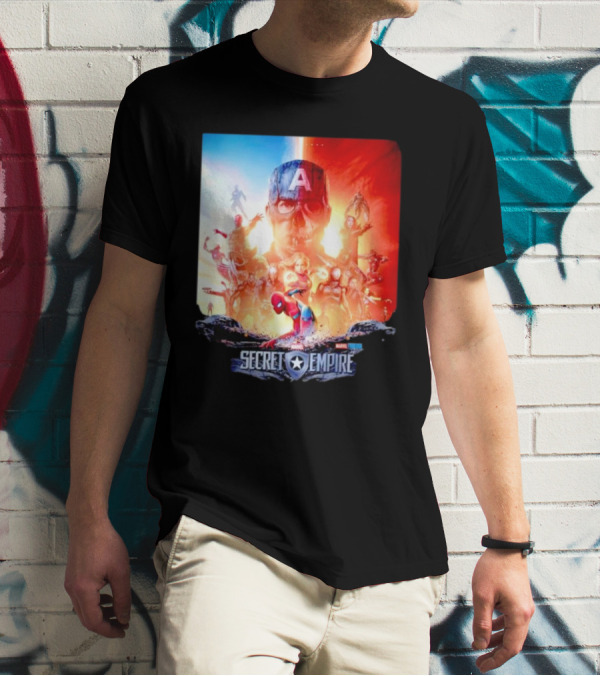Marvel Secret Empire Captain America A Hydra Battle With Spider-Man And Avengers T-Shirt