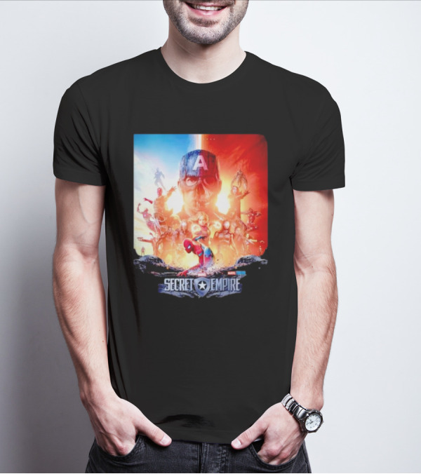 Marvel Secret Empire Captain America A Hydra Battle With Spider-Man And Avengers T-Shirt