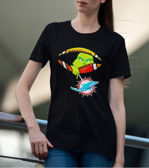 Miami Dolphins Grinch Football Fan Zipper T-Shirt