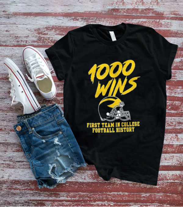 Michigan Wolverines 1000 Wins First Team In College Football History Helmet T-Shirt