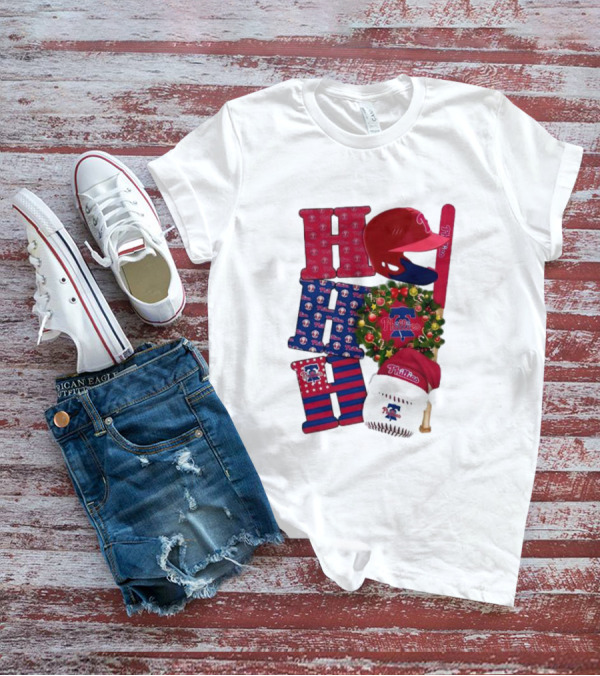 Philadelphia Phillies Ho Ho Ho Merry Christmas Sports Fan T-Shirt