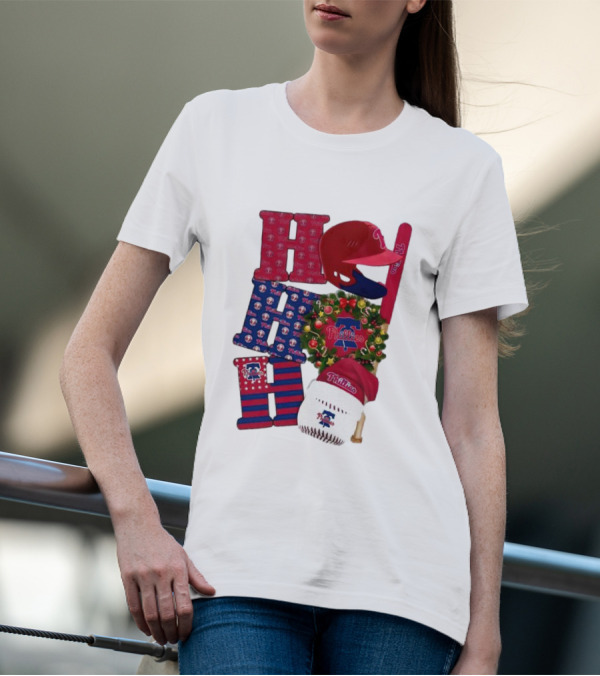 Philadelphia Phillies Ho Ho Ho Merry Christmas Sports Fan T-Shirt