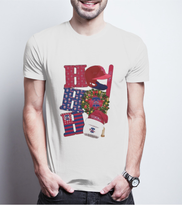 Philadelphia Phillies Ho Ho Ho Merry Christmas Sports Fan T-Shirt