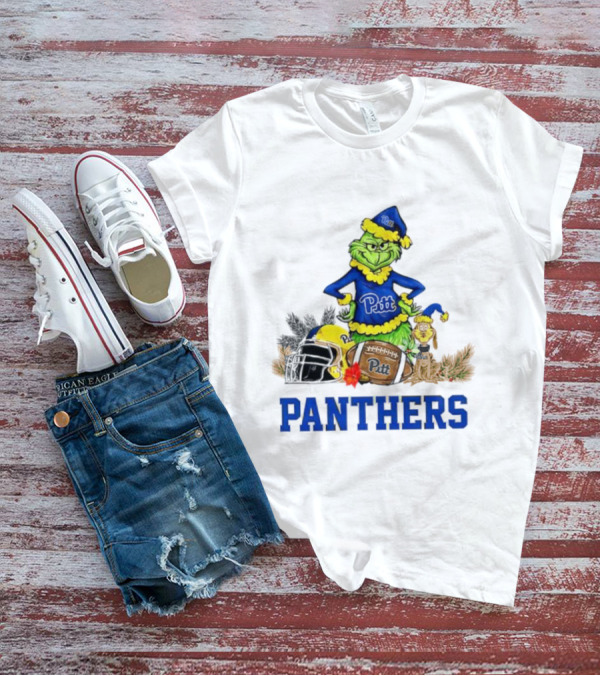 Pittsburgh Panthers Grinch Max Dog Christmas Football T-Shirt