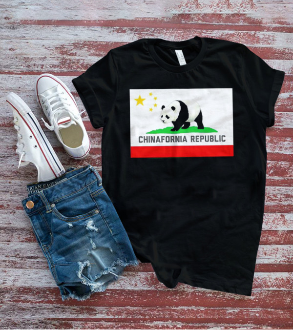 Chinafornia Republic Panda Flag Mockup T-Shirt