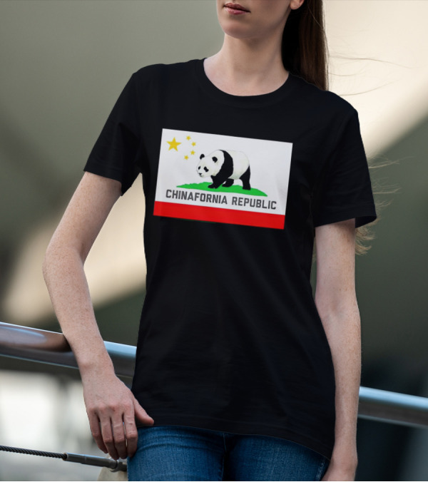 Chinafornia Republic Panda Flag Mockup T-Shirt