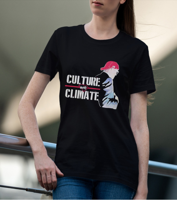 CULTURE OVER CLIMATE Red Cap Figure T-Shirt