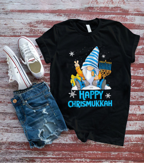 Happy Chrismukkah Gnome Menorah Snowflakes T-Shirt