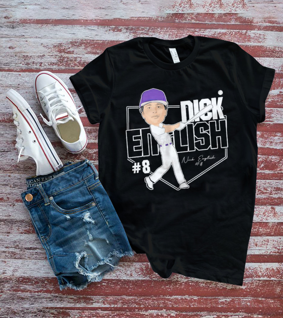 Nick English Caricature Signature Baseball Nick English #8 T-Shirt