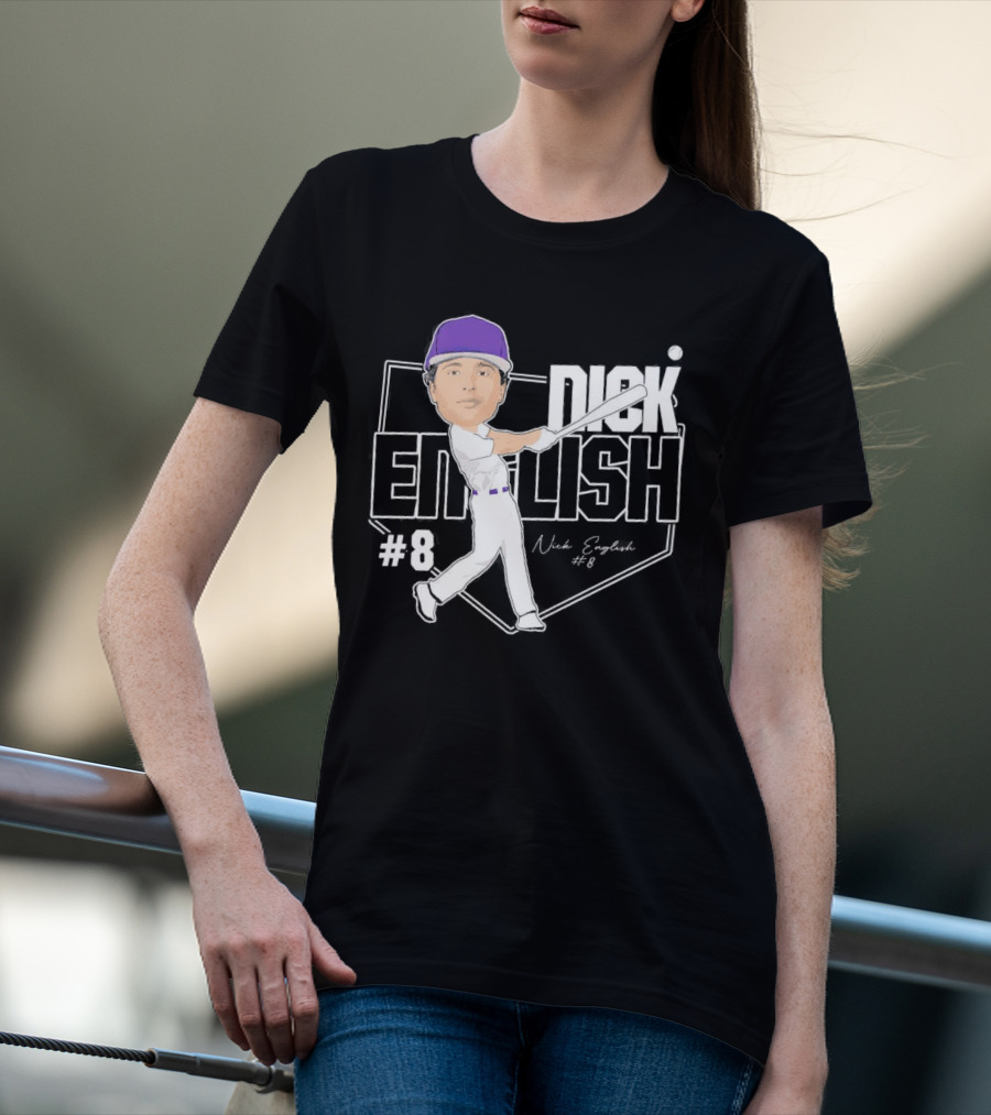 Nick English Caricature Signature Baseball Nick English #8 T-Shirt