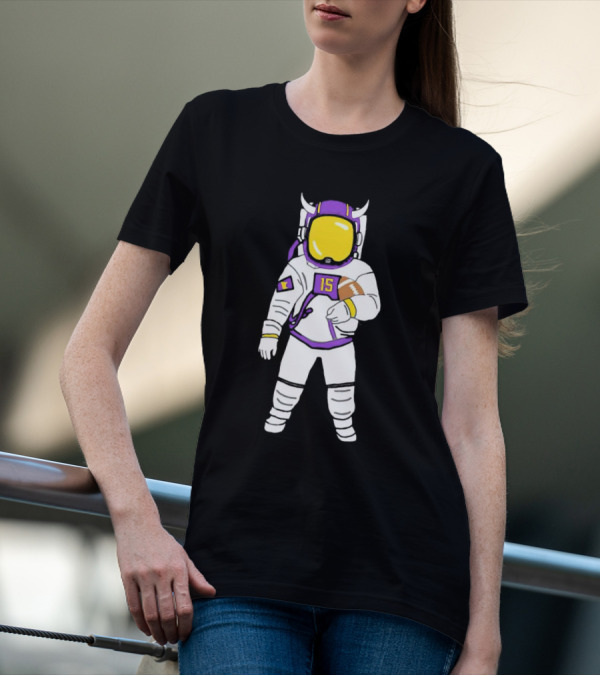 Passtronaut Minnesota Astronaut Football Purple 15 T-Shirt
