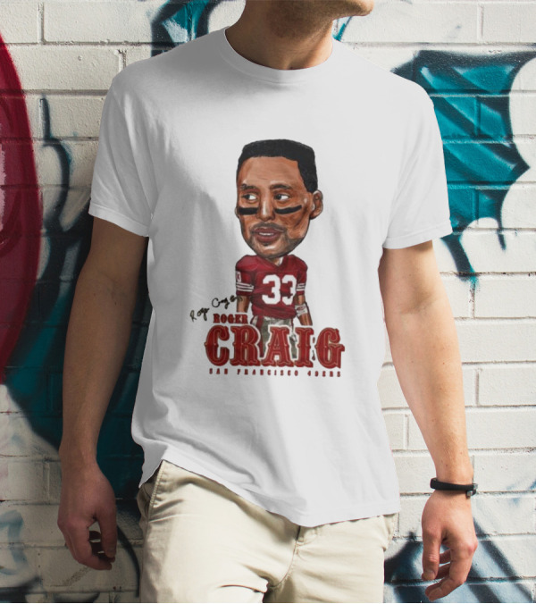 Roger Craig San Francisco 49ers 33 Big Head Character T-Shirt