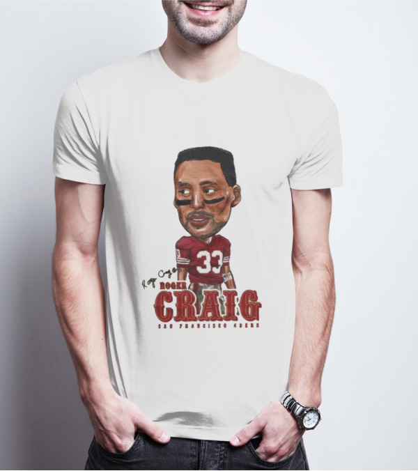 Roger Craig San Francisco 49ers 33 Big Head Character T-Shirt