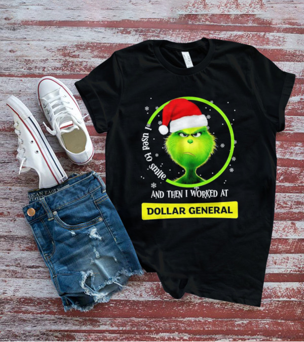 Santa Grinch I Used To Smile And Then I Worked At Dollar General Christmas T-Shirt