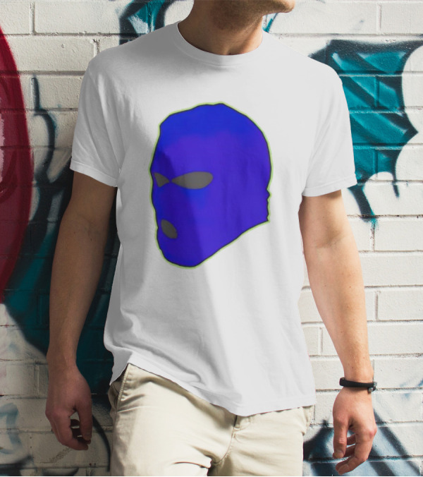 Seahawks Ski Mask Hoodie Graphic Blue Outline T-Shirt
