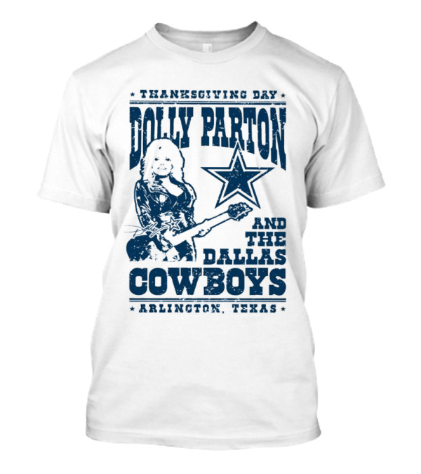 Thanksgiving Day Dolly Parton And The Dallas Cowboys Arlington Texas Star Guitar T-Shirt