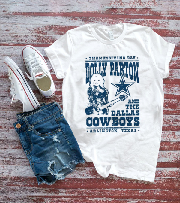 Thanksgiving Day Dolly Parton And The Dallas Cowboys Arlington Texas Star Guitar T-Shirt